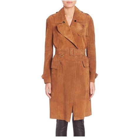 burberry cognac suede trenchcoat